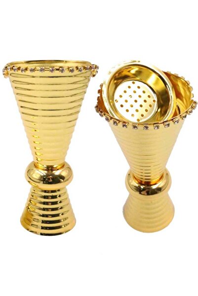 Generic Elegant Gold Metal Bakhoor Burner - 2 pieces Decorative Incense Holde...