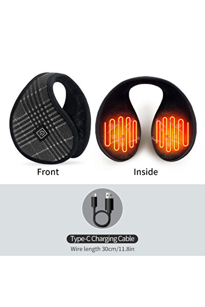 Choice قابس أوروبي 5 فولت - تدفئة - واقيات أذن سوداء مُدفأة تُبقي الأذنين داف...