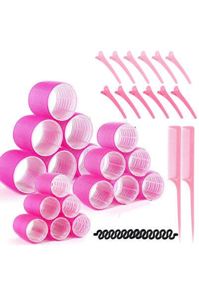 Choice 33 قطعة - خوانفا، 33 قطعة من بكرات تجعيد الشعر ذاتية التثبيت بدون حرار...