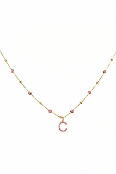 Queen Silver Jewelry 925 ayar gümüş. ruby zirkon taşlı (fuşya) ,toplu zincirl...