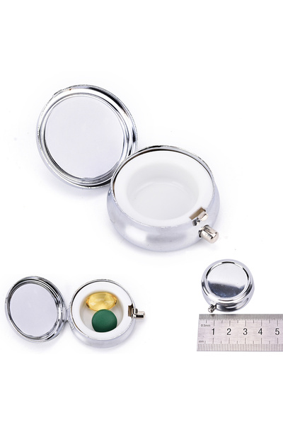 Choice علبة أقراص معدنية فارغة (قطعة واحدة) - منظم أدوية - علبة أدوية محمولة ...