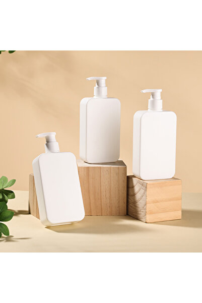 Choice عبوة بلاستيكية بيضاء مكونة من 3 قطع، سعة 300 مل، فارغة، مربعة الشكل، ق...