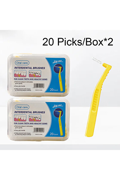 choice2 فرشاة تنظيف أسنان صفراء 0.7 مم، 40 قطعة، فرشاة تنظيف ما بين الأسنان 0...