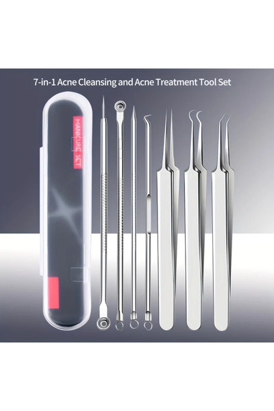 Choice 7pcs 7pcs Blackhead Remover Blemish Extractor, Metal Professional Acne...