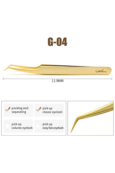 Choice1 ملاقط رموش ذهبية احترافية بالجملة G-04، ملاقط رموش صناعية كثيفة، ملاق...
