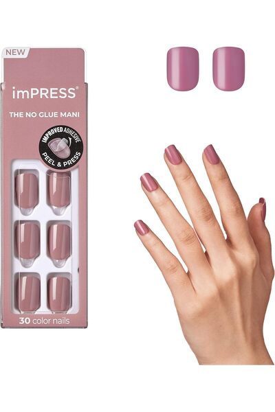 Impress Color Press-On Manicure, Gel Nail Set, Pure Fit Technology, Short, 'P...