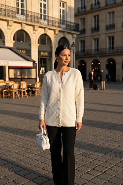azragül giyim Buttoned Soft Yarn Knitwear Jacket