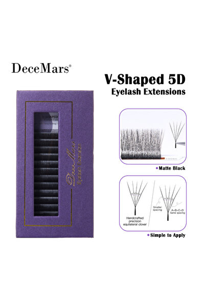 Choice39 وصلات رموش ديسي مارس على شكل حرف V خماسية الأبعاد، 6 مم × 0.07 مم، ل...