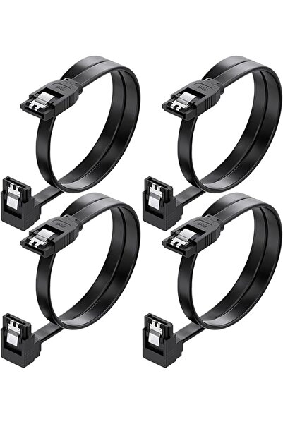 The Bros كابل SATA III، 4 قطع موصل بزاوية مستقيمة، سلك بيانات SATA بسرعة 6 جي...