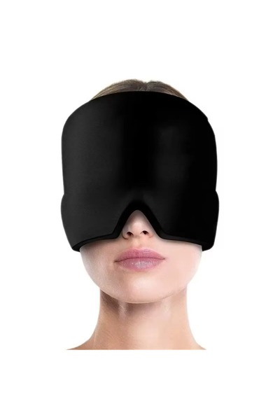 Choice قبعة سوداء لتخفيف الصداع النصفي، قبعة للصداع، غطاء جل للعلاج بالحرارة ...