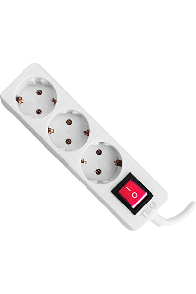 TED Electric 3 sockets with switch, 3 x 1mm 1.5 meters WHITE