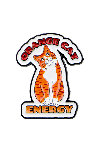 Choice دبوسان من المينا على شكل قطة برتقالية، دبوس ديناصور كرتوني، دبوس للمعط...