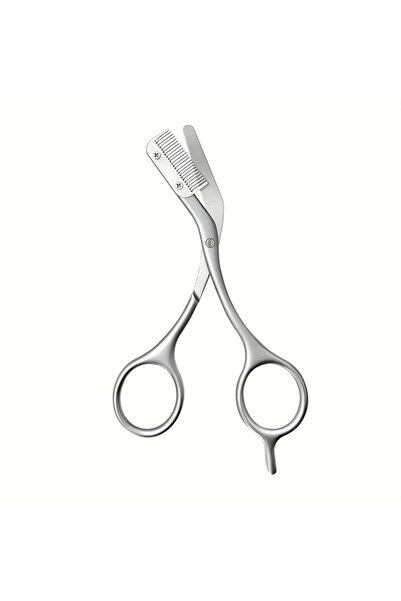 Choice Silver Professional Stainless Steel Eyebrow Scissors with Comb - Anti ...