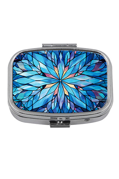 Choice علبة حبوب زجاجية زرقاء محكمة الإغلاق، علبة فرعية محمولة، منظم صغير لتخ...