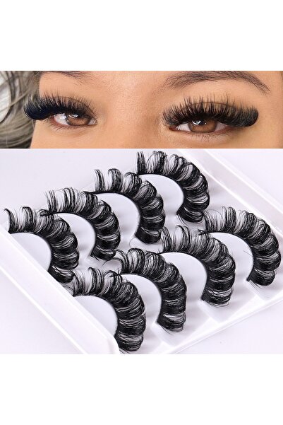 Choice D 4 Pairs Russian Strip Lashes Fluffy Faux Mink Lashes 3D False Eyelas...