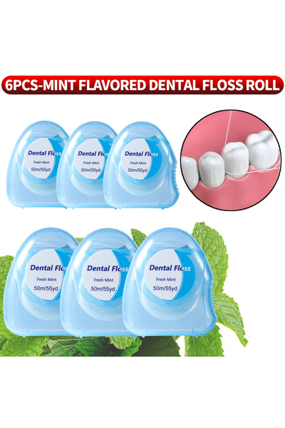 Choice 6 pieces 6pcs/3pcs/1pc mint flavored dental floss, compact, convenient...