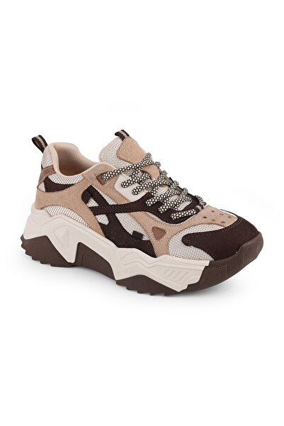 LBR Libero L083.65137 Gray Genuine Leather Women's Sneaker High-Sole Comforta...