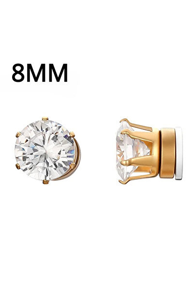 Choice12 أقراط مغناطيسية دائرية من الزركون بتصميم بانك من C-Gold، 8 مم، زوج و...