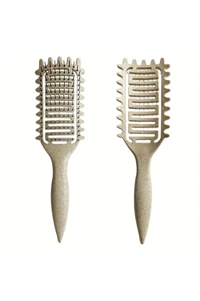 Choice 1Pc Beige Curl Define Styling Brush Hollow Boar Bristle Detangling Hai...