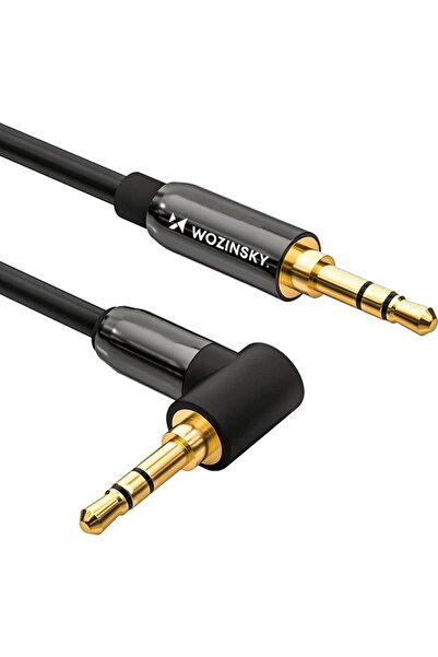 WOZINSKY Cablu AUX unghiular (mascul-mascul) mini jack cablu 1.5m negru