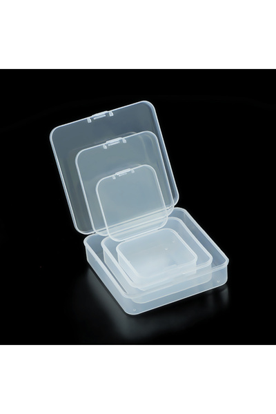Choice 7.5x7.5x2.5CM 5/7/9CM Plastic Square 1 Grid Transparent Storage Box Ea...