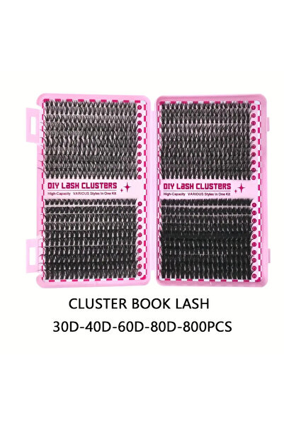 choice2 MIX 0.07mm D 30D-40D-60D-80D-800P DIY Eyelash Extension Clusters Book...