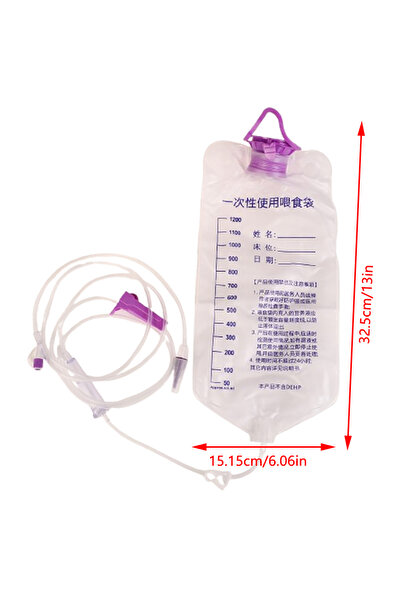 Choice كيس تغذية بلاستيكي طبي سعة 1200 مل، مقاس واحد، كيس تغذية معوية، كيس تغ...