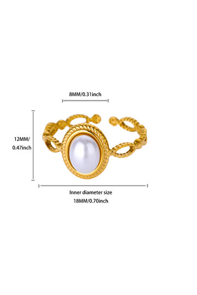 Choice خواتم نسائية قابلة لتغيير المقاس من الفولاذ المقاوم للصدأ بتصميم لؤلؤ ...