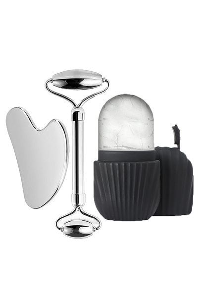 Choice 3 قطع - أداة تدليك الوجه بالثلج الفضية، 1/3 قطعة، أدوات العناية ببشرة ...