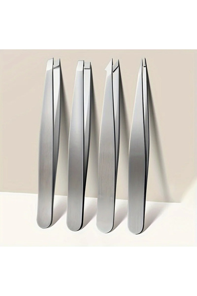 Choice1 طقم ملاقط فضية دقيقة مكون من 4 قطع، ملقط للحواجب، للشعر النامي تحت ال...