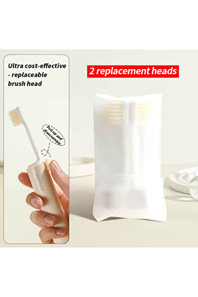 Choice طقم فرشاة أسنان قابل للطي 2 في 1 برأسين مع حافظة معجون أسنان - صغير ال...