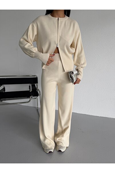 Lamierra Corded Zippered Knitwear Set