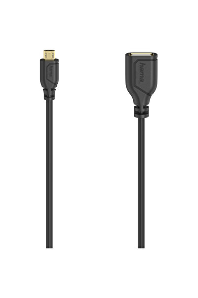 Hama "Flexi-Slim" Micro-USB-OTG Cable, USB 2.0, 480 Mbit/s, 0.15 m