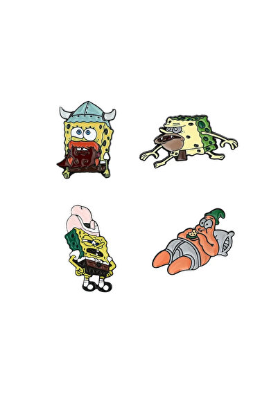 Choice مجموعة من 4 قطع من دبابيس سبونج بوب سكوير بانتس الكرتونية، دبابيس باتر...