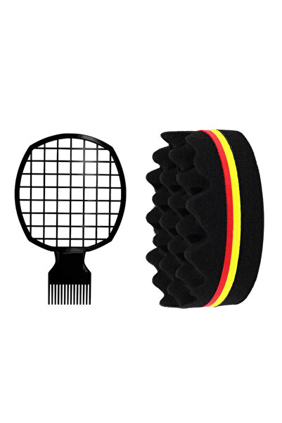 Choice فرشاة إسفنجية لتصفيف الشعر الأفرو تويست من DKHM HRTWGS، قطعتان، للرجال...