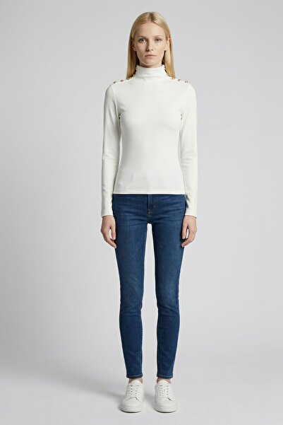 Rays 8312A Bluză cu șnur la umăr Ecru