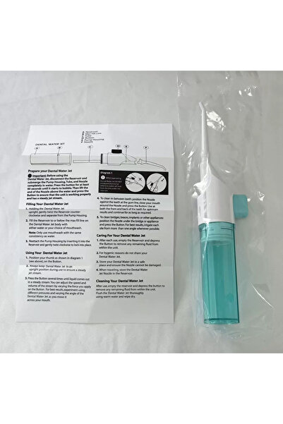 Choice3 جهاز ري فموي محمول أزرق اللون يعمل بضغط عالٍ، مزود بخيط تنظيف أسنان ي...