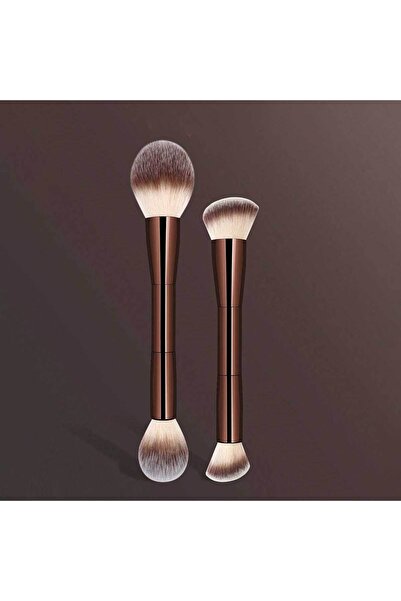 Choice4 مجموعة فرش مكياج احترافية مزدوجة الرأس للوجه من قطعتين، لون شوكولاتة،...