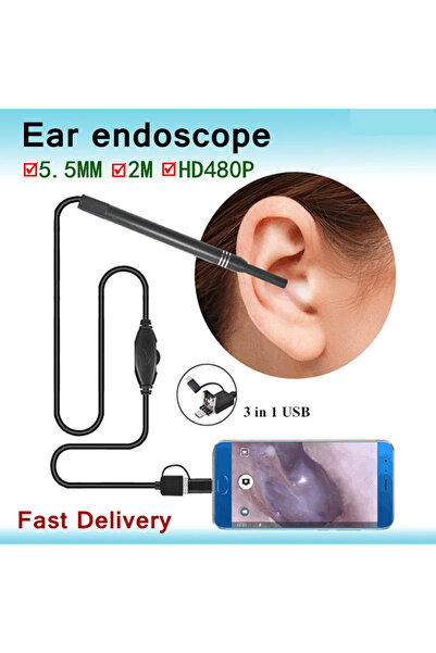 Choice كاميرا صغيرة سوداء عالية الدقة تعمل بمنفذ USB، ملعقة أذن إلكترونية، من...