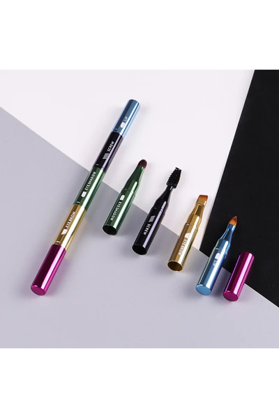 Choice فرشاة مكياج محمولة قابلة للسحب 4 في 1 للشفاه والعينين، فرشاة مكياج احت...