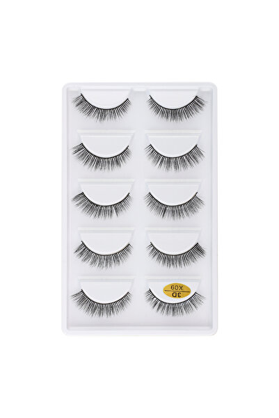 Choice8 5pairs3D-X09 5 Pairs Natural Soft 3D Mink False Eyelashes Handmade Fa...