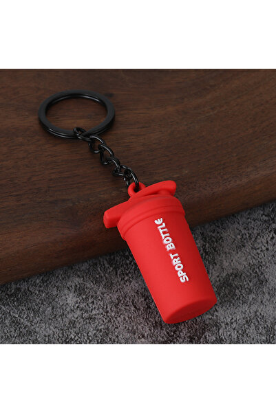 Choice Red B Fitness Equipment Keychain Metal Dumbbell Barbell Sports Pendant...