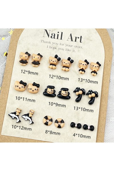 Choice 3308 مجموعة من 20 قطعة من إكسسوارات الأظافر الرائعة بتصميم قطة كرتونية...