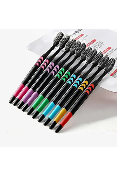 Choice1 10pcs 10 Pcs Family pack toothbrush, Bamboo Charcoal Soft Bristles To...