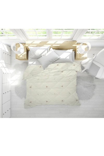 ALCANT Set Pilota 180×200 cm Lana Merino Crem + 2 Perne Microfibra 50×70 cm