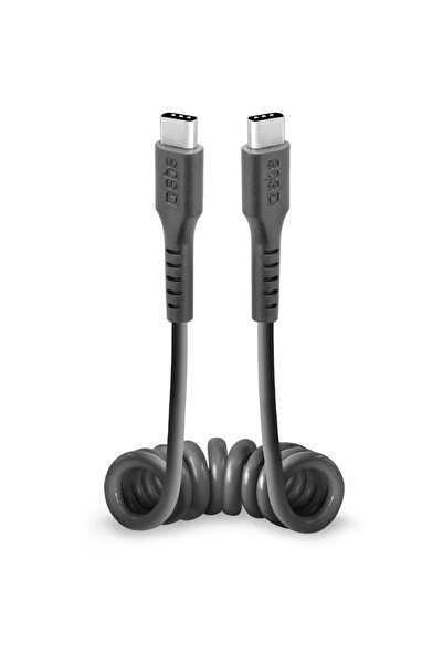 SBS Cablu spiralat USB-C TECABLETYPCCSK - USB-C 0.5m - negru