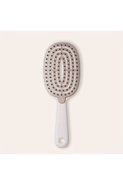 Choice فرشاة فك تشابك الشعر بيج اللون سهلة التنظيف - مشط قابل للسحب بشعيرات ن...