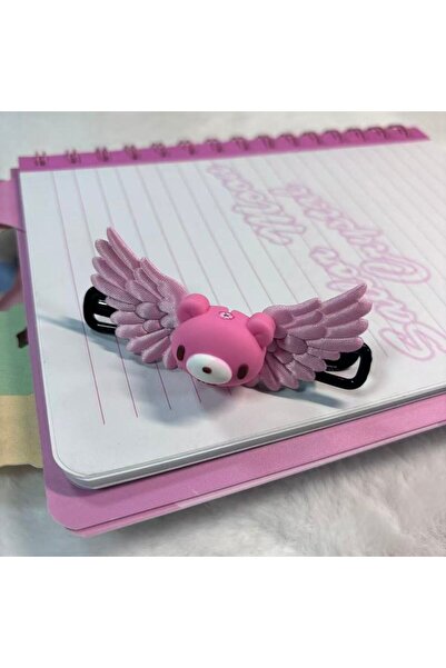 Choice PINK Cute Bear Hair Clips with Wings - Featuring pink and black bear d...