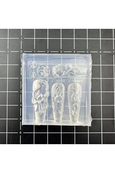 Choice قالب سيليكون ثلاثي الأبعاد على شكل ثعلب ذي تسعة ذيول لتزيين الأظافر، ي...