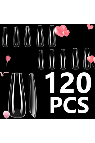 Choice مجموعة أظافر صناعية خضراء شفافة قصيرة بلون اللوز، 120 قطعة، شبه بلورية...